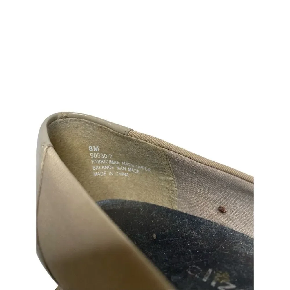 Flawed Naturalizer Taupe Stretch Fabric Block Heel Pumps Square Toe Womens Sz 8M